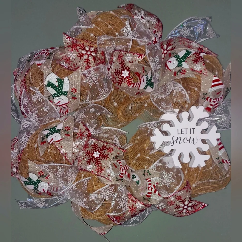 Handcrafted Let It Snow Winter Wreath *New